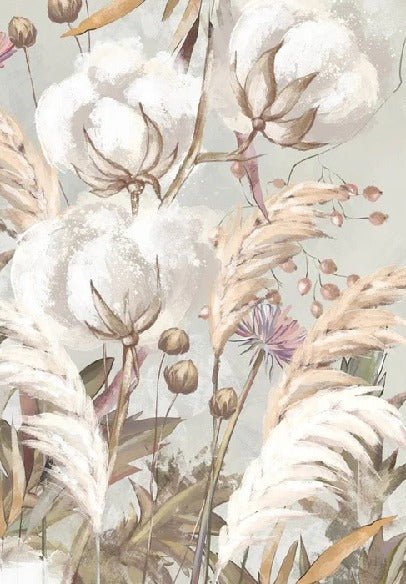 Papier peint panoramique fleur coton, XXL, tendance