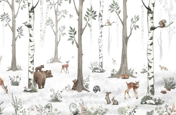 Papier peint animaux printemps forêt