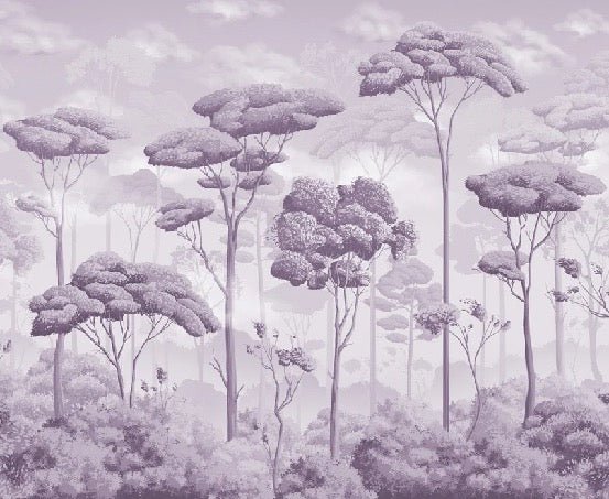 Papier peint panoramique pinède volupté violet, XXL, tendance