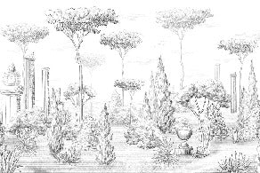 Papier peint style romain pinède, XXL, tendance