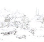 Watercolor pine forest wallpaper