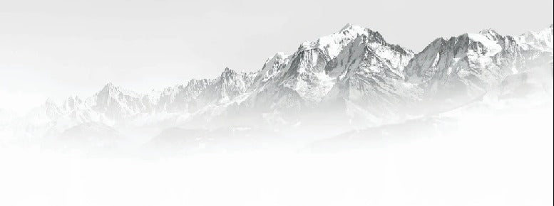 Papier peint Mont Blanc dans la brume noir et blanc, XXL, tendance
