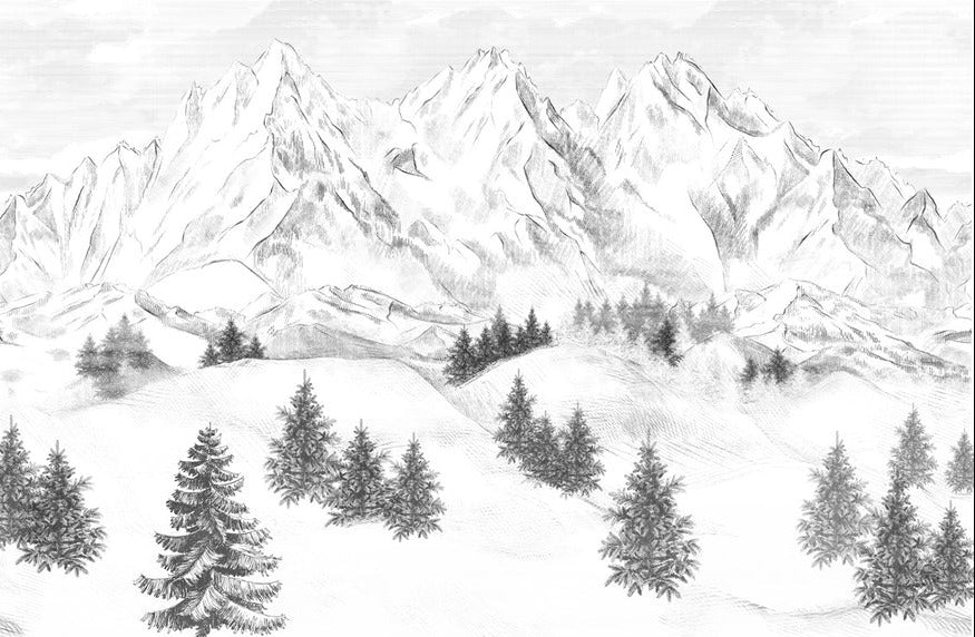 Papier peint montagne sommets de Chamonix