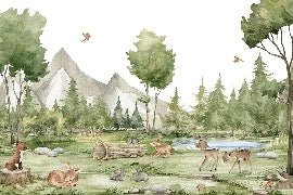 Animals in the forest wallpaper