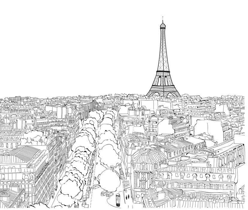 Panoramic wallpaper Paris
