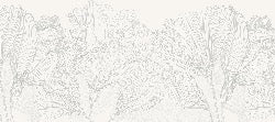 Panoramic wallpaper grey and white waltz of flowers