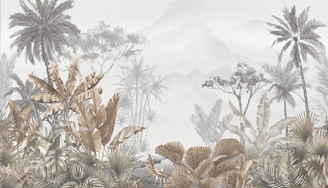 Papier peint tendance tropical sepia, XXL, tendance