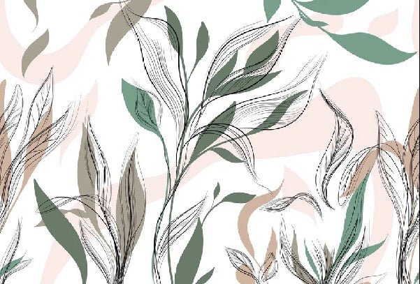 Papier peint panoramique fleur graphique, XXL, tendance