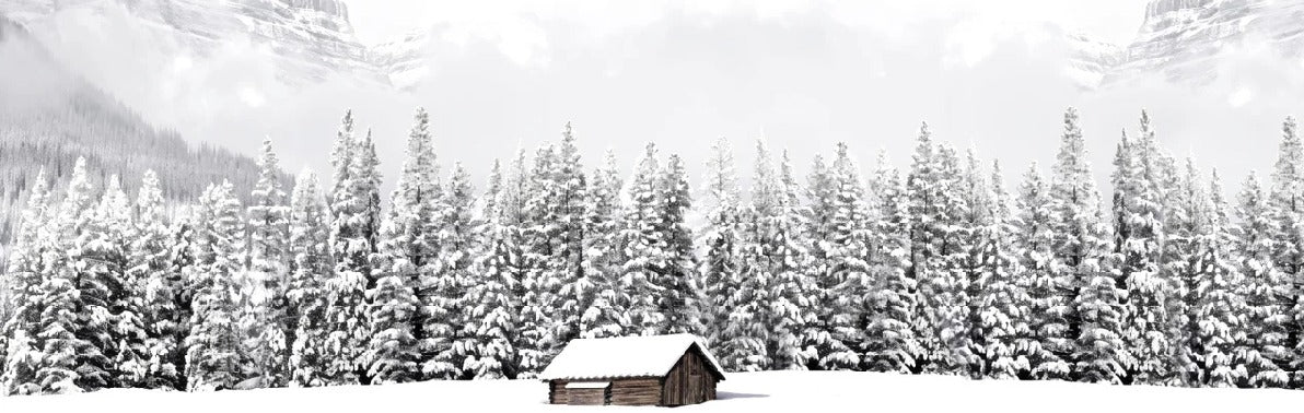 Papier peint panoramique chalet en montagne