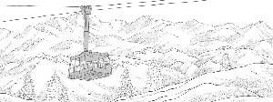 La Plagne télécabine black and white wallpaper