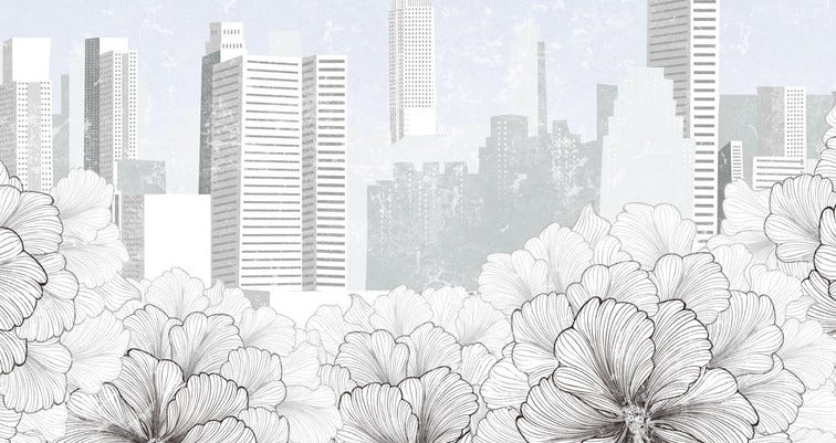 Papier peint moderne ville New York noir et blanc