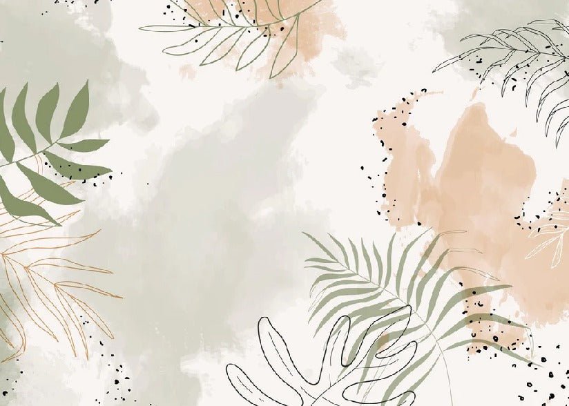Panoramic vegetal watercolor wallpaper