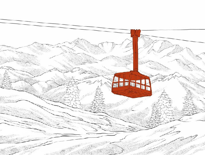 Papier peint La Plagne télécabine rouge, XXL, tendance