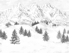 Papier peint montagne sommets de Chamonix
