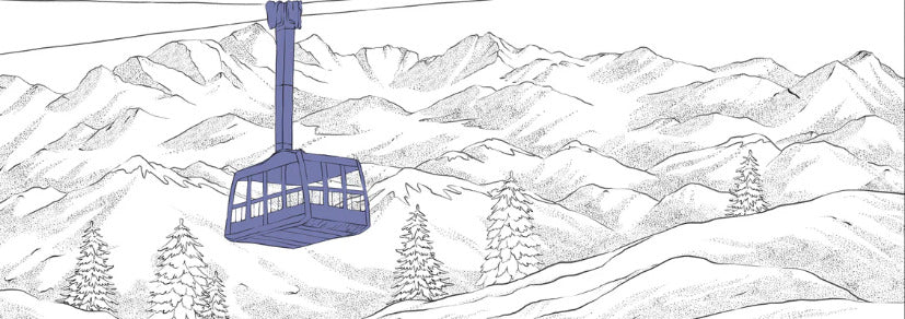 La Plagne telecabine wallpaper blue