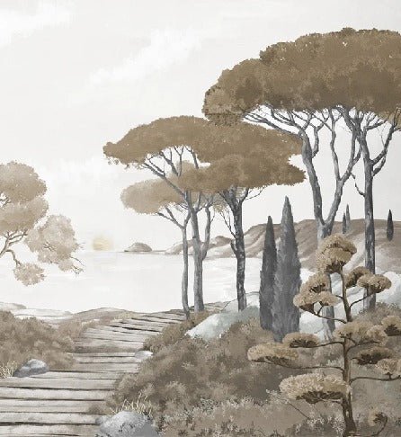 Wallpaper stroll in the calanques brown