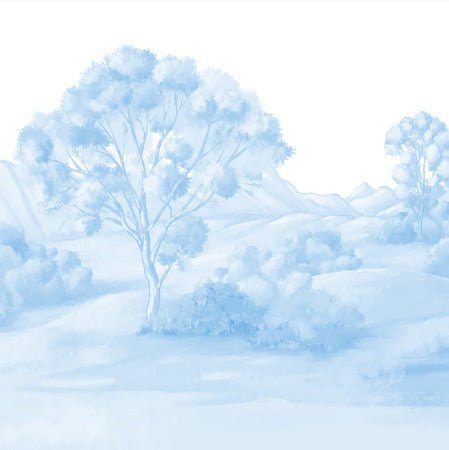 Blue poetic landscape wallpaper