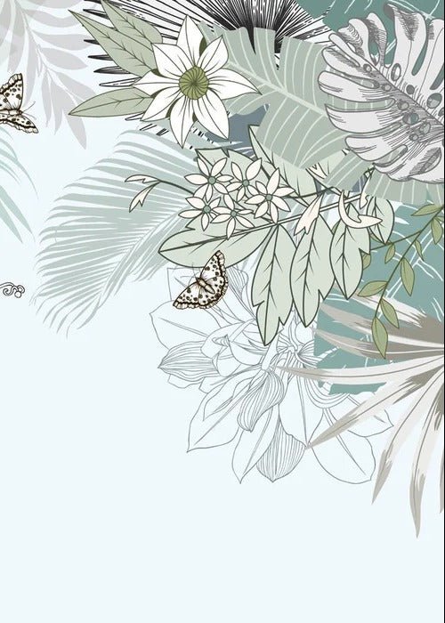 Papier peint wc tendance nature plante vert d'eau, XXL, tendance