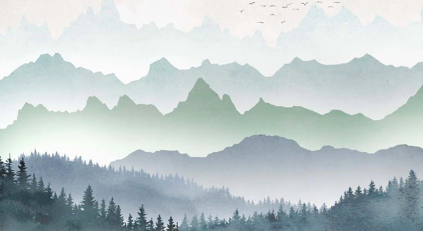 Morning mist forest wallpaper