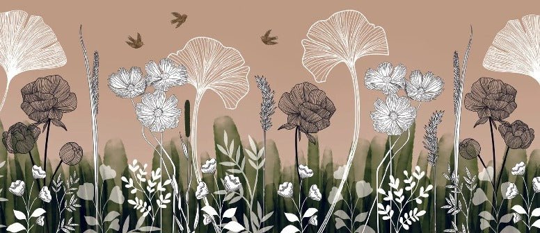 Papier peint panoramique floral addict