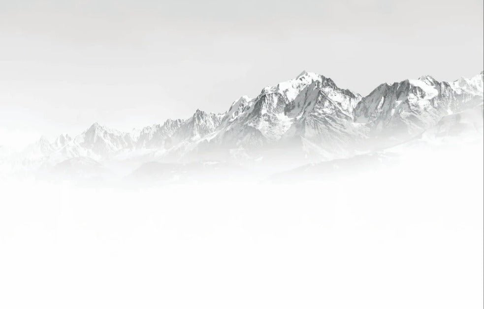 Mont Blanc in the mist black and white wallpaper, XXL, tendance
