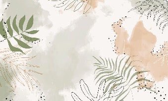 Panoramic vegetal watercolor wallpaper