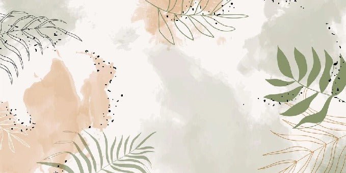Papier peint panoramique aquarelle végétale, mural concept, tendance