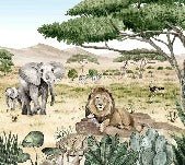 Papier peint enfant savane secrète