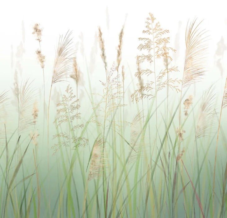 Papier peint fleur des champs de blé vert, XXL, tendance