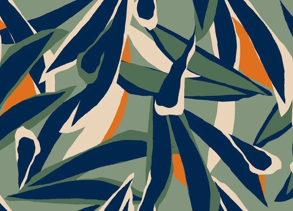 Papier peint panoramique esquisse végétale, XXL, tendance