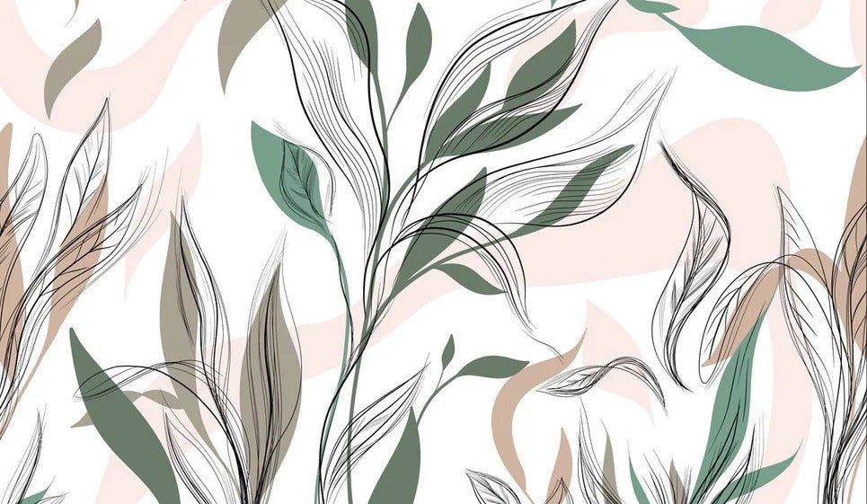 Papier peint panoramique fleur graphique, XXL, tendance