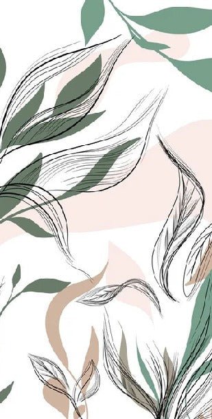 Graphic flower panoramic wallpaper