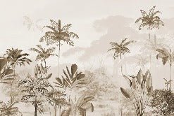 Papier peint panoramique jungle eden sépia, XXL, tendance