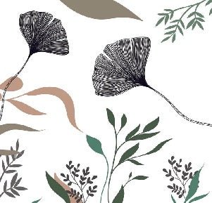 Papier peint ginkgo artiste floral