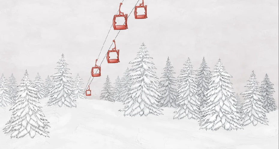 Red gondola mountain wallpaper