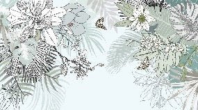 Papier peint tendance nature plante vert d'eau