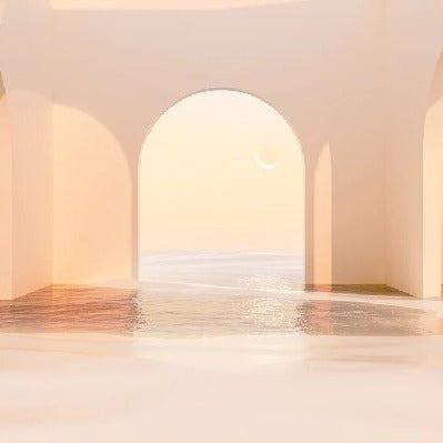 Panoramic sunset arch design wallpaper