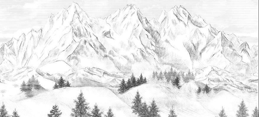 Papier peint montagne sommets de Chamonix