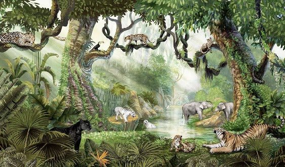 Papier peint enfant jungle secrète