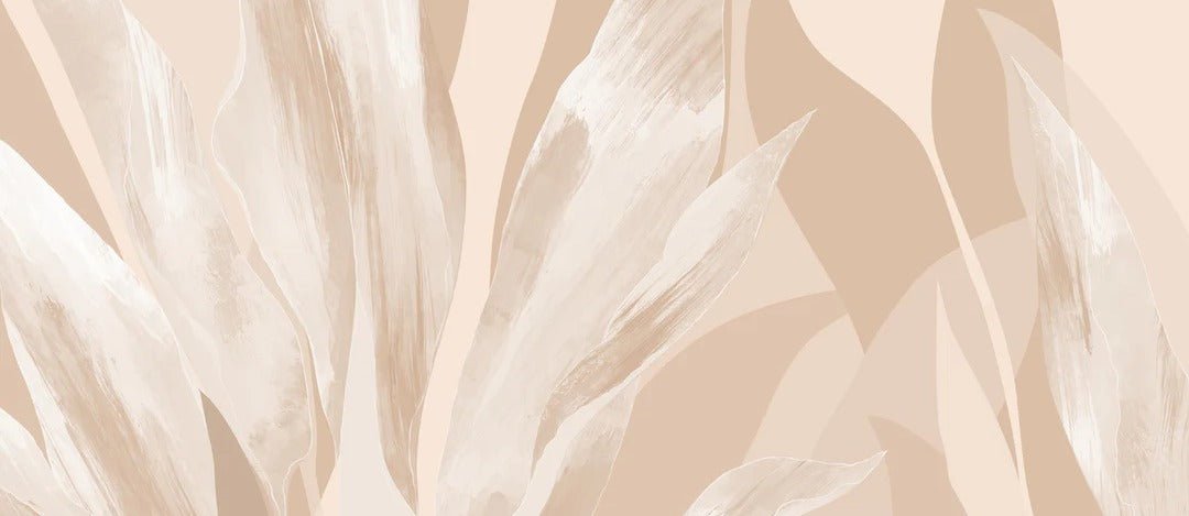 Papier peint étoffe florale beige