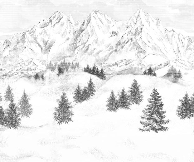 Papier peint montagne sommets de Chamonix