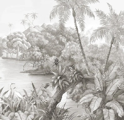 Papier peint restaurant jungle pittoresque