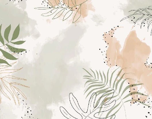Panoramic vegetal watercolor wallpaper
