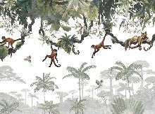 Papier peint enfant jeu de singes