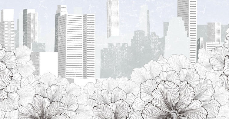 Papier peint moderne ville New York noir et blanc
