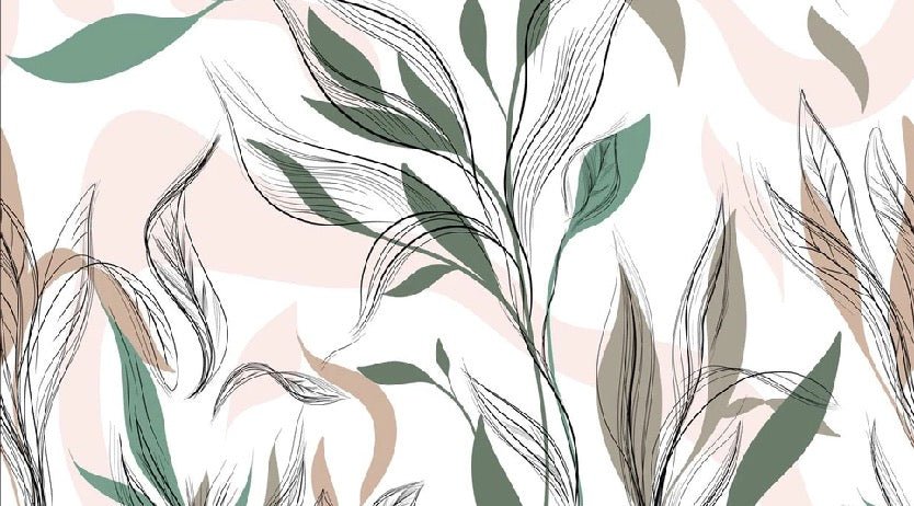 Papier peint panoramique fleur graphique, mural concept, tendance