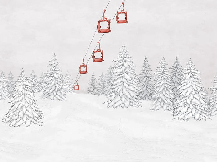 Red gondola mountain wallpaper