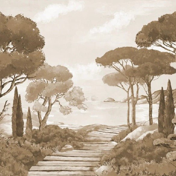 Wallpaper stroll in the calanques monochrome