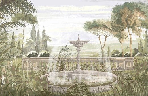 Papier peint paysage jardin ancien