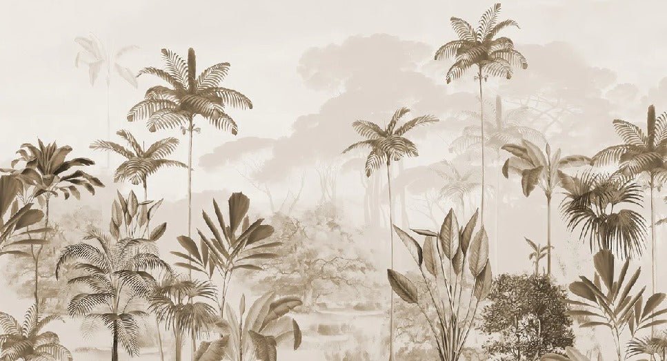 Papier peint panoramique jungle eden sépia, XXL, tendance